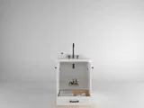Windsor 30 inch bathroom vanity in Bright White, studio render