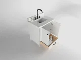 Windsor 30 inch bathroom vanity in Bright White, studio render