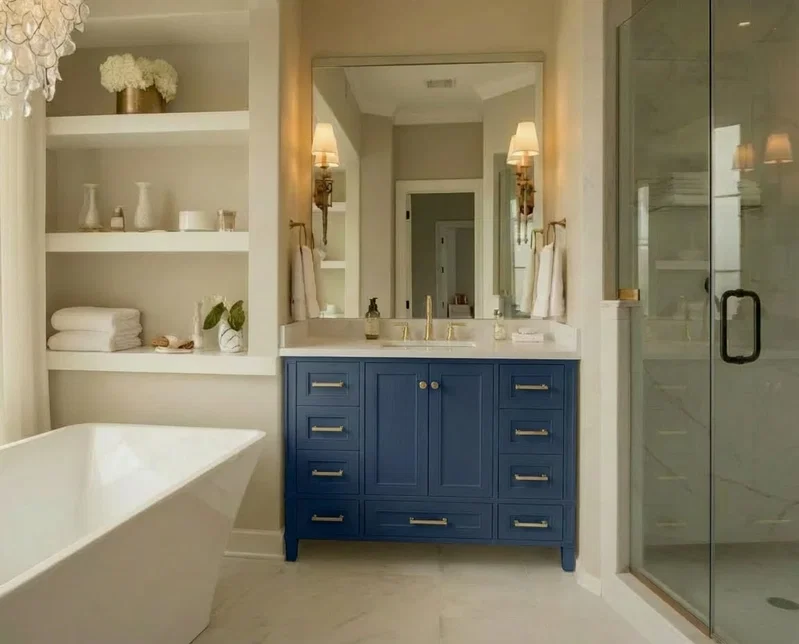 Windsor 47.5" Bathroom Vanity in Navy Blue