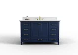 Windsor 48 inch bathroom vanity in Navy Blue, studio render