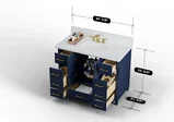 Windsor 48 inch bathroom vanity in Navy Blue, studio render