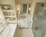 Windsor 48 inch bathroom vanity in Bright White, render view