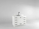 Windsor 48 inch bathroom vanity in Bright White, studio render