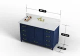 Windsor 60 inch single sink bathroom vanity in Navy Blue, studio render