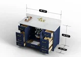 Windsor 60 inch single sink bathroom vanity in Navy Blue, studio render