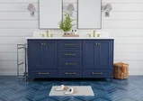 Windsor 72 inch bathroom vanity in Navy Blue, studio render