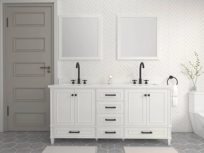 Windsor 71.5" Bathroom Vanity in Bright White