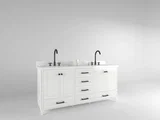 Windsor 72 inch bathroom vanity in Bright White, studio render