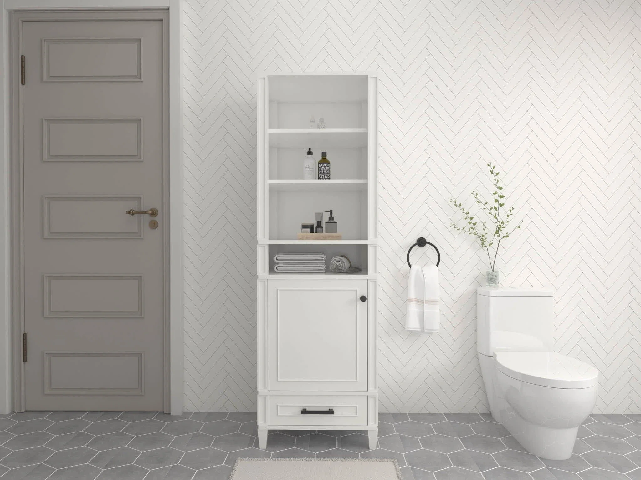Windsor Linen Tower in Bright White