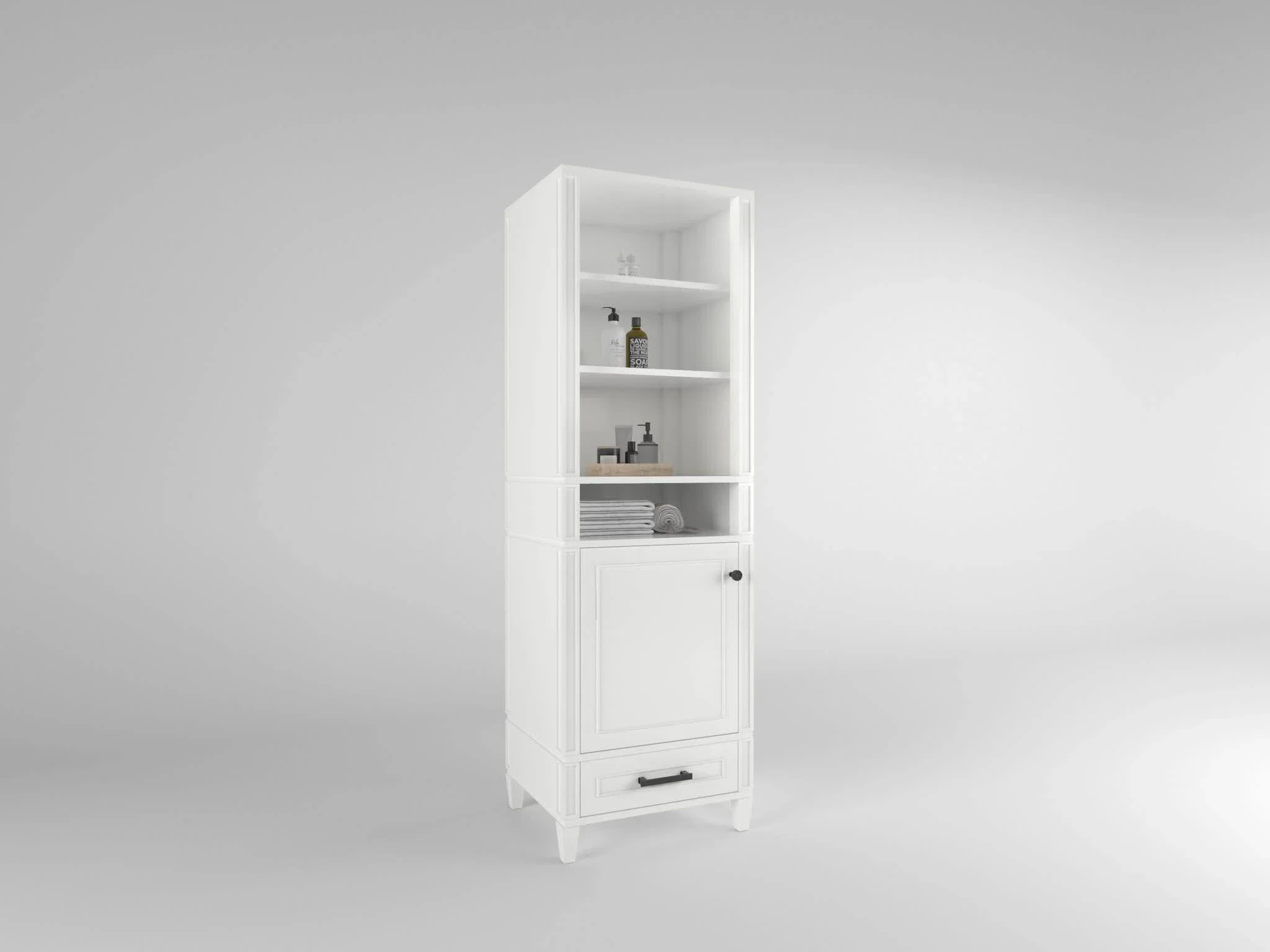 Windsor lc inch bathroom vanity in Bright White, studio render