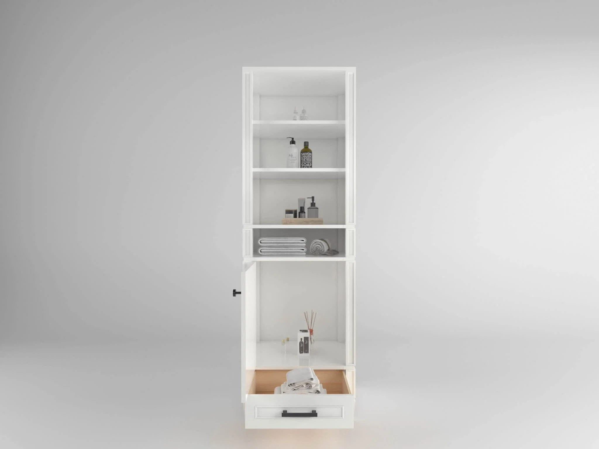 Windsor lc inch bathroom vanity in Bright White, studio render